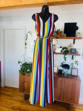 Multi-Stripe Maxi Dress – Carolina Belle Montréal, Size S